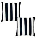 Black 2-piece Decorative Geometric Stripe Throw Pillow Cover 18" in. x 18" in. Square for Couch, Bedding