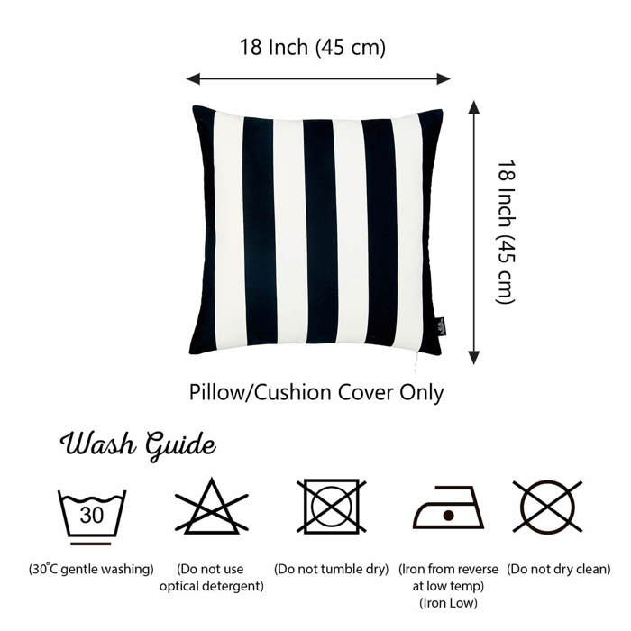 Decorative Geometric Stripe Throw Pillow Cover 18" in. x 18" in. Square for Couch, Bedding