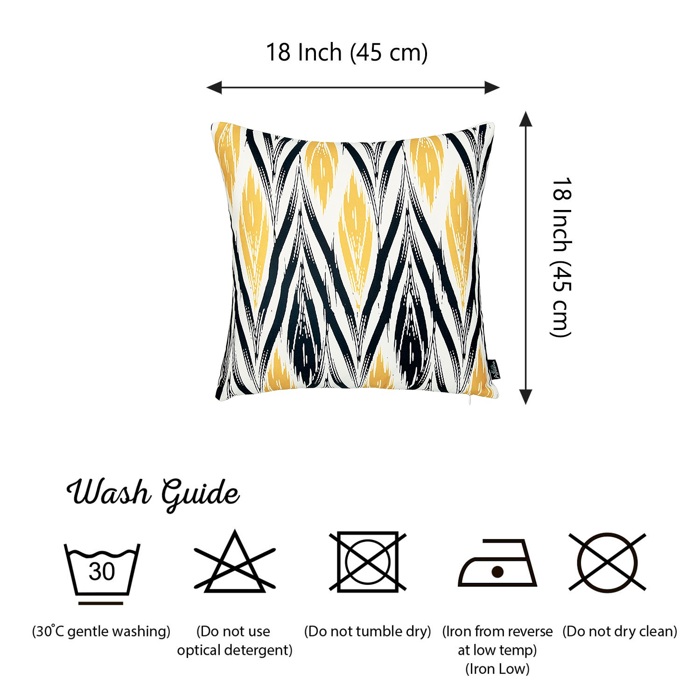 Geometric Decorative Throw Pillow Cover 18" in. x 18" in.  Square for Couch, Bedding