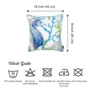 Seahorse Single Nautical Coastal Decorative Throw Pillow Cover 18" in. x 18" in. Square 