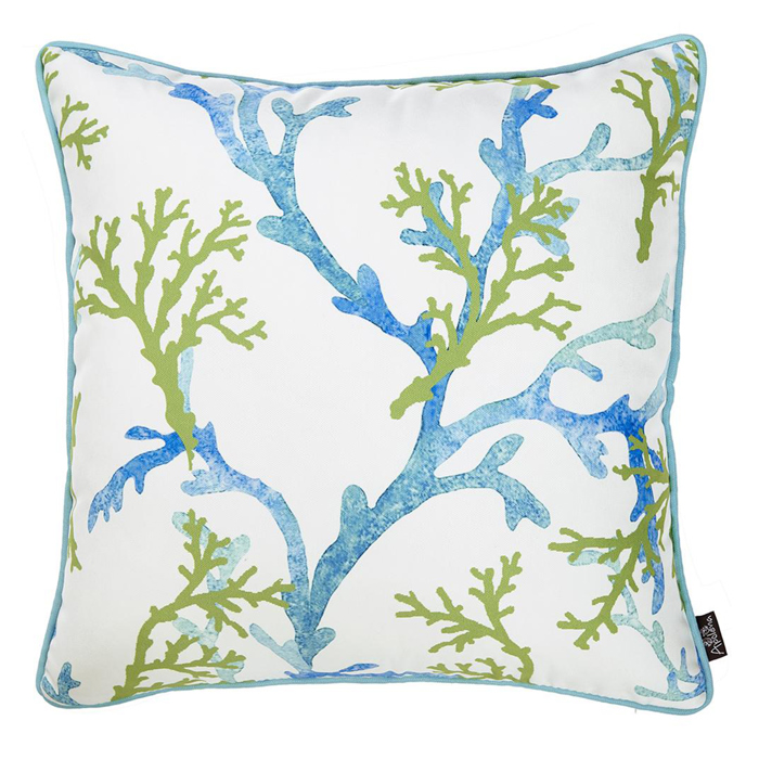 Nautical Coastal Decorative Throw Pillow Cover 18" in. x 18" in. Square 