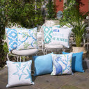 Sea Corals 4-piece Nautical Coastal Decorative Throw Pillow Cover 18" in. x 18" in. Square 