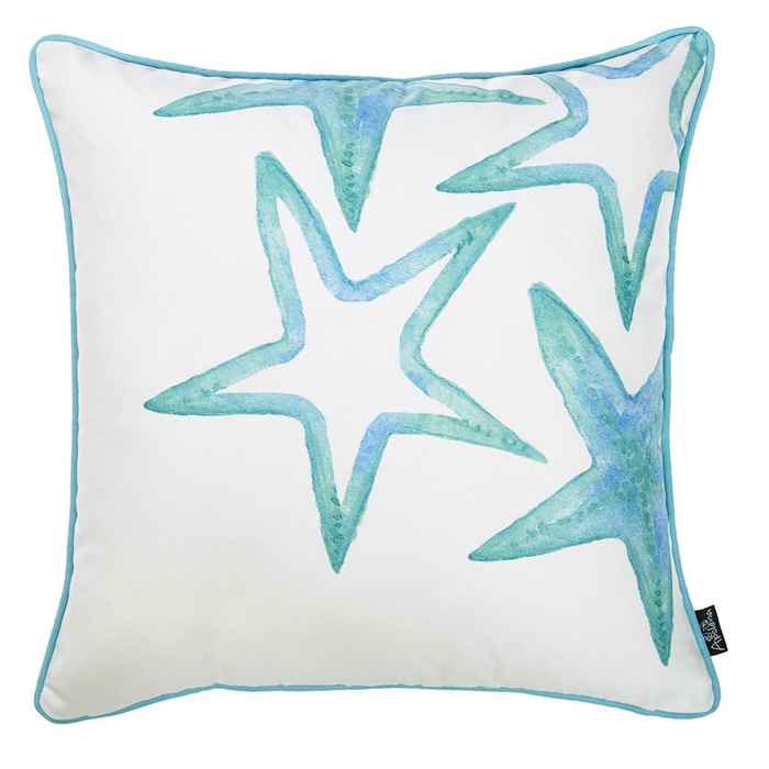 Nautical Coastal Decorative Throw Pillow Cover 18" in. x 18" in. Square 