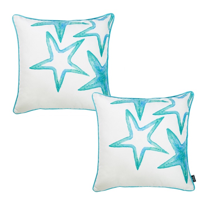 Nautical Coastal Decorative Throw Pillow Cover 18" in. x 18" in. Square 