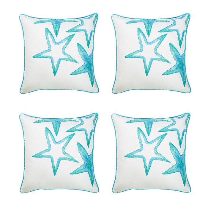 Nautical Coastal Decorative Throw Pillow Cover 18" in. x 18" in. Square 