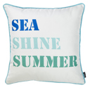 Sea Shine Single Nautical Coastal Decorative Throw Pillow Cover 18" in. x 18" in. Square 