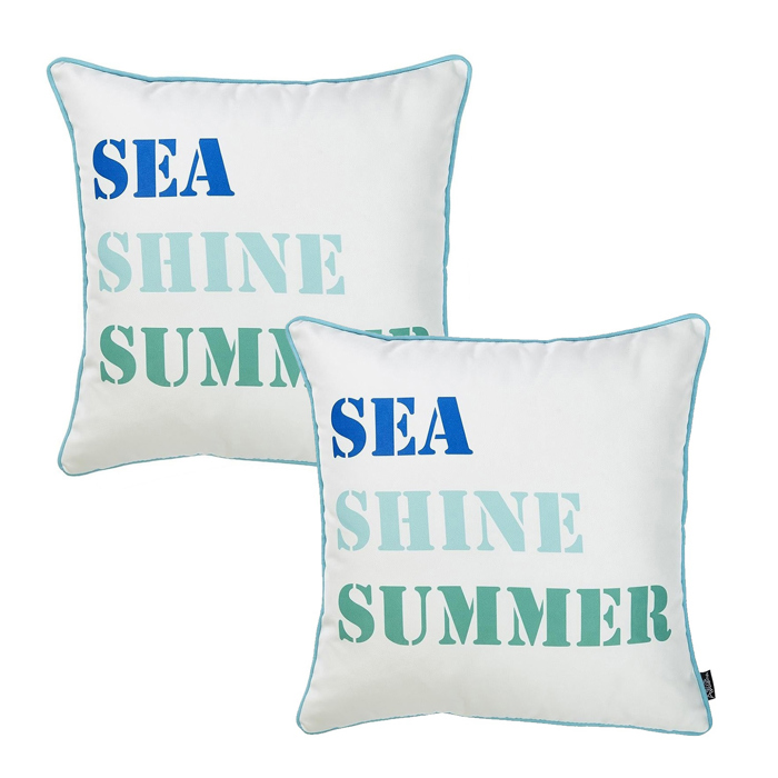 Nautical Coastal Decorative Throw Pillow Cover 18" in. x 18" in. Square 