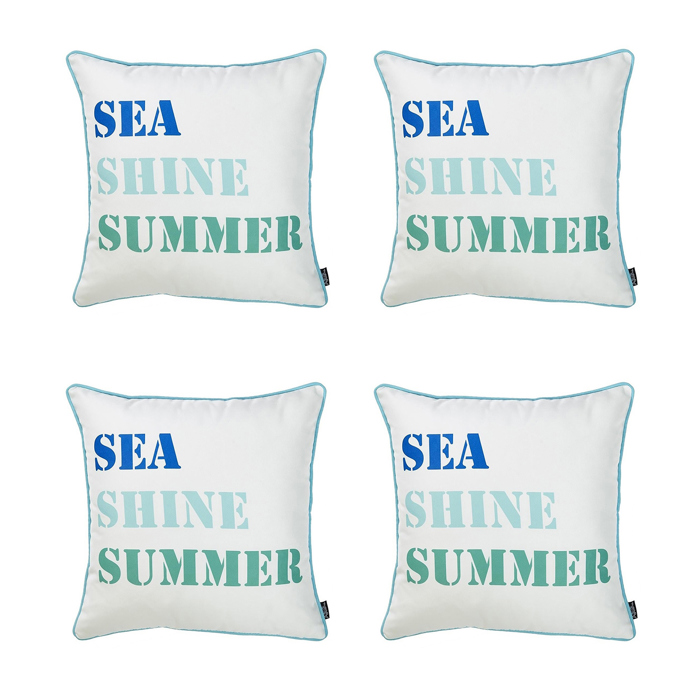 Nautical Coastal Decorative Throw Pillow Cover 18" in. x 18" in. Square 