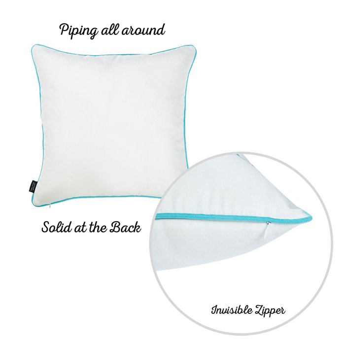 Nautical Coastal Decorative Throw Pillow Cover 18" in. x 18" in. Square 