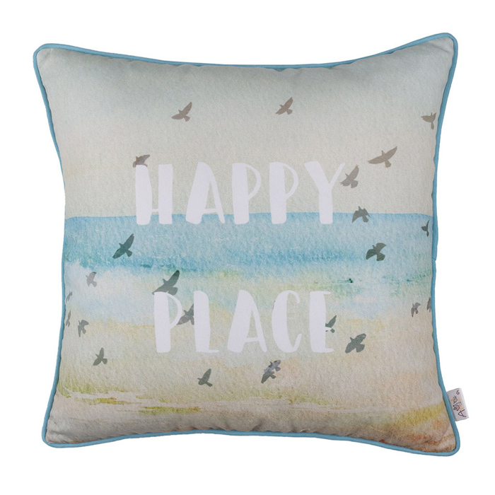 Nautical Coastal Decorative Throw Pillow Cover 18" in. x 18" in. Square 