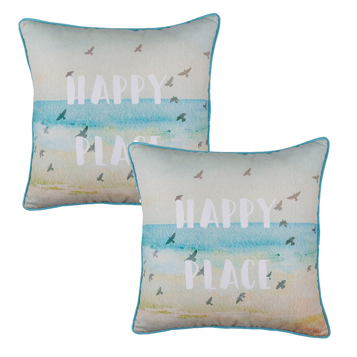Nautical Coastal Decorative Throw Pillow Cover 18" in. x 18" in. Square 