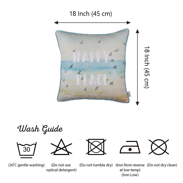 Nautical Coastal Decorative Throw Pillow Cover 18" in. x 18" in. Square 
