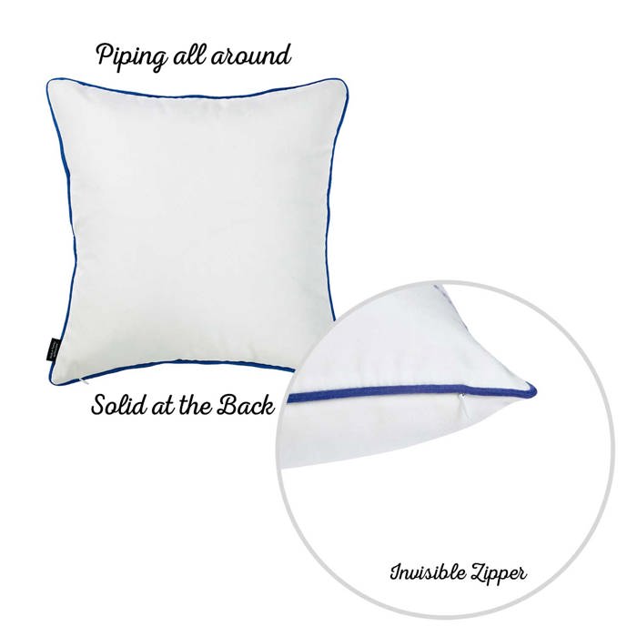 Nautical Coastal Decorative Sets of Throw Pillow Covers 18" in. x 18" in. Square