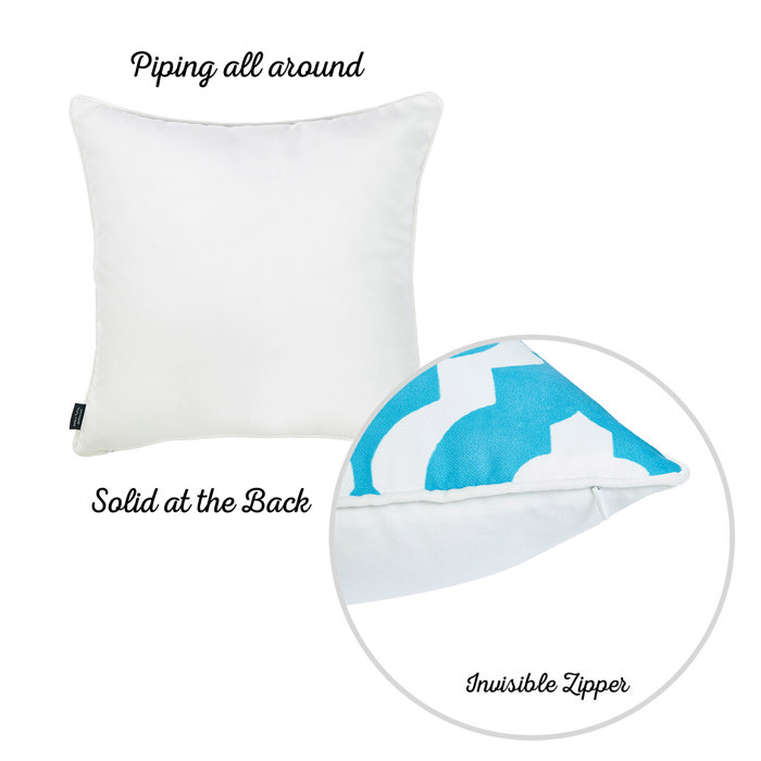 Nautical Coastal Decorative Throw Pillow Cover 18" in. x 18" in. Square 