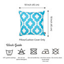Blue Moroccan Stars Single Nautical Coastal Decorative Throw Pillow Cover 18" in. x 18" in. Square 