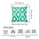 Green Moroccan Stars Single Nautical Coastal Decorative Throw Pillow Cover 18" in. x 18" in. Square 