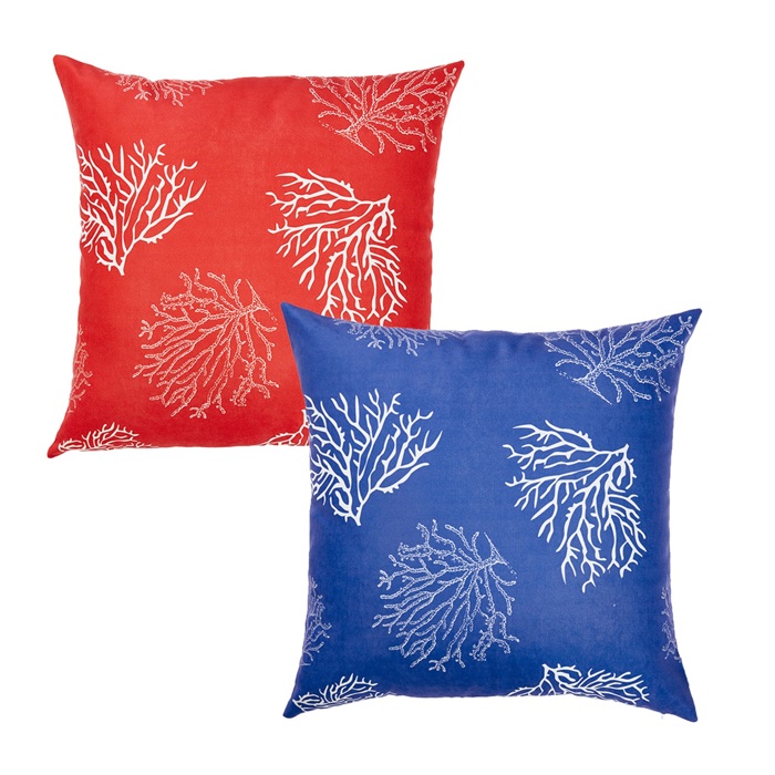 Nautical Coastal Reef Decorative Single Throw Pillow Cover 18" in. x 18" in. Square