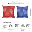 Red & Blue 2-piece Nautical Coastal Reef Decorative Single Throw Pillow Cover 18" in. x 18" in. Square
