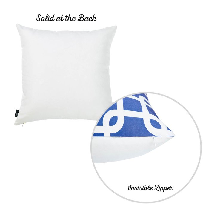 Nautical Geometric Decorative Throw Pillow Cover 18" in. x 18" in. Square