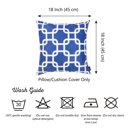Blue Single Nautical Geometric Decorative Throw Pillow Cover 18" in. x 18" in. Square