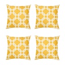 Yellow 4-piece Nautical Geometric Decorative Throw Pillow Cover 18" in. x 18" in. Square