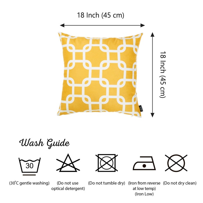 Nautical Geometric Decorative Throw Pillow Cover 18" in. x 18" in. Square