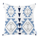 Blue; White; Purple - 18x18 2-piece Ikat Lumbar 12"x 20" & Square 18"x 18" Boho Throw Pillow Covers Sets