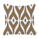 Brown - 18x18 2-piece Ikat Lumbar 12"x 20" & Square 18"x 18" Boho Throw Pillow Covers Sets