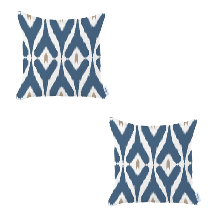Ikat Lumbar 12"x 20" & Square 18"x 18" Boho Throw Pillow Covers Sets