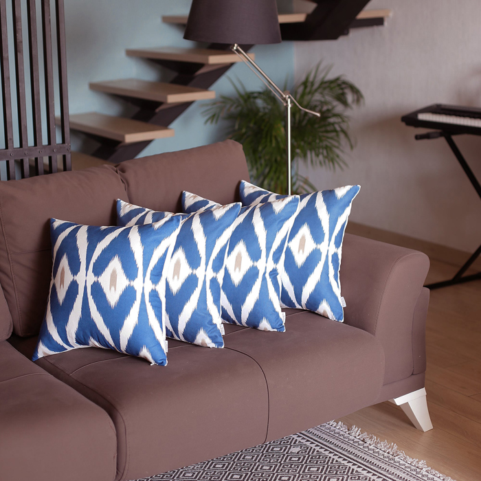 Ikat Lumbar 12"x 20" & Square 18"x 18" Boho Throw Pillow Covers Sets