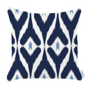 Navy Blue; White - 18x18 2-piece Ikat Lumbar 12"x 20" & Square 18"x 18" Boho Throw Pillow Covers Sets