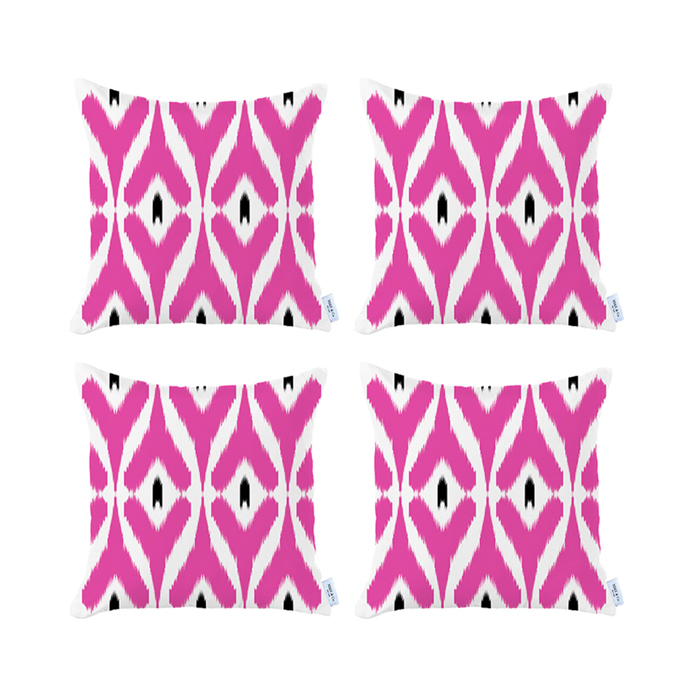 Ikat Lumbar 12"x 20" & Square 18"x 18" Boho Throw Pillow Covers Sets