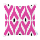 Pink - 18x18 4-piece Ikat Lumbar 12"x 20" & Square 18"x 18" Boho Throw Pillow Covers Sets
