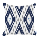 Navy Blue - 18x18 2-piece Ikat Lumbar 12"x 20" & Square 18"x 18" Boho Throw Pillow Covers Sets