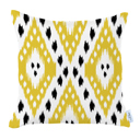 Yellow - 18x18 2-piece Ikat Lumbar 12"x 20" & Square 18"x 18" Boho Throw Pillow Covers Sets