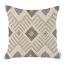Tortilla Brown, Beige - 18x18 2-piece Ikat Lumbar 12"x 20" & Square 18"x 18" Boho Throw Pillow Covers Sets