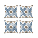 Blue - 18x18 4-piece Ikat Lumbar 12"x 20" & Square 18"x 18" Boho Throw Pillow Covers Sets