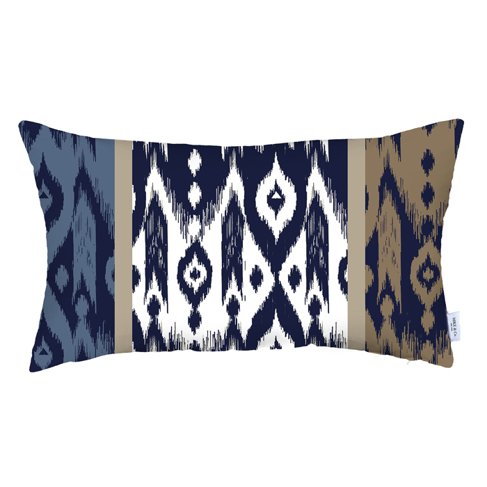 Ikat Lumbar 12"x 20" & Square 18"x 18" Boho Throw Pillow Covers Sets