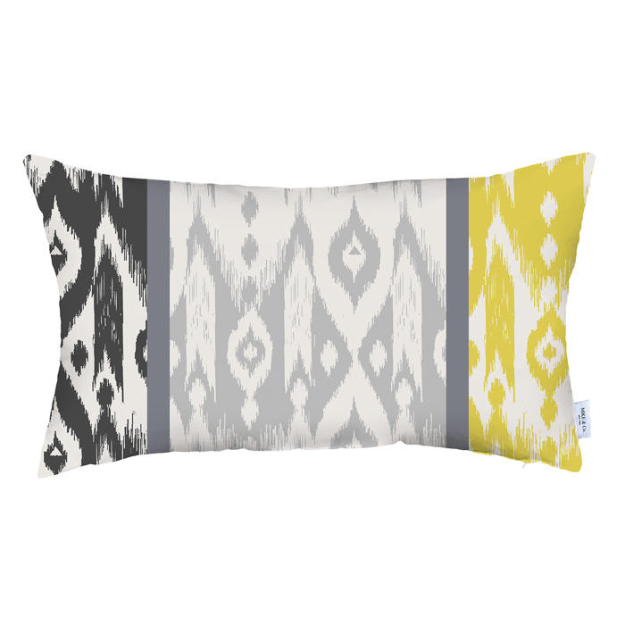Ikat Lumbar 12"x 20" & Square 18"x 18" Boho Throw Pillow Covers Sets