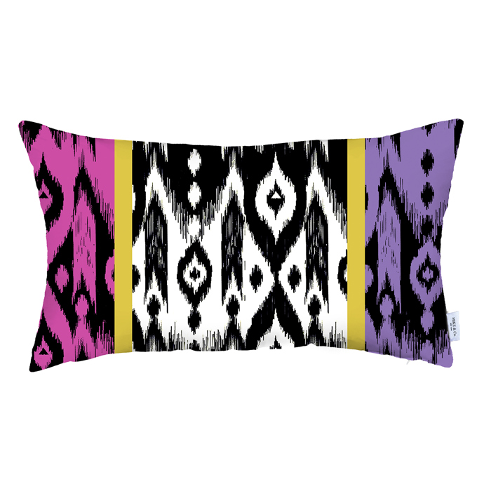 Ikat Lumbar 12"x 20" & Square 18"x 18" Boho Throw Pillow Covers Sets