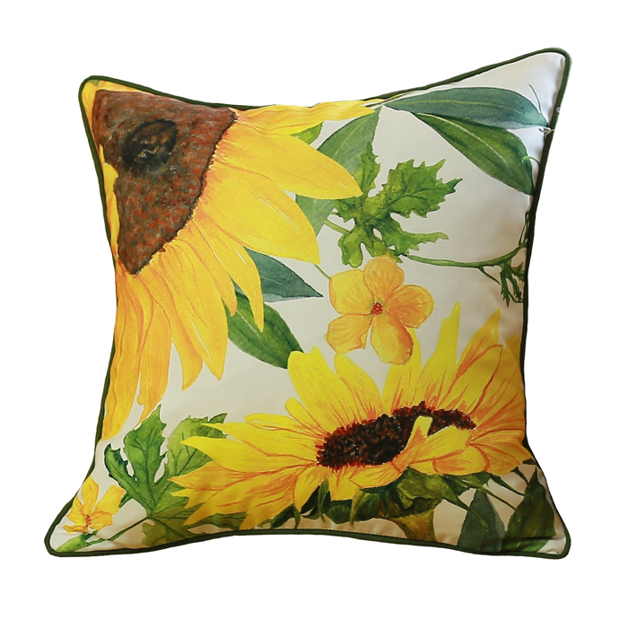 Decorative Fall Thanksgiving Throw Pillow Cover Sunflowers 18" x 18" Lumbar & Square for Couch, Bedding