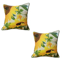 Design 2 2-piece Decorative Fall Thanksgiving Throw Pillow Cover Sunflowers 18" x 18" Lumbar & Square for Couch, Bedding