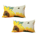 Design 4 - 12x20 2-piece Decorative Fall Thanksgiving Throw Pillow Cover Sunflowers 18" x 18" Lumbar & Square for Couch, Bedding