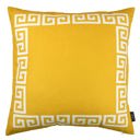 Yellow, White - 18x18 Single Decorative Throw Pillow Cover Greek Key Square & Lumbar for Couch, Bedding