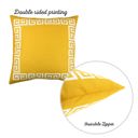 Yellow, White - 18x18 4-piece Decorative Throw Pillow Cover Greek Key Square & Lumbar for Couch, Bedding
