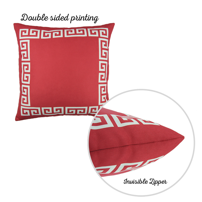 Decorative Throw Pillow Cover Greek Key Square & Lumbar for Couch, Bedding