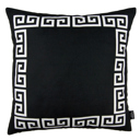 Black, White - 18x18 Single Decorative Throw Pillow Cover Greek Key Square & Lumbar for Couch, Bedding