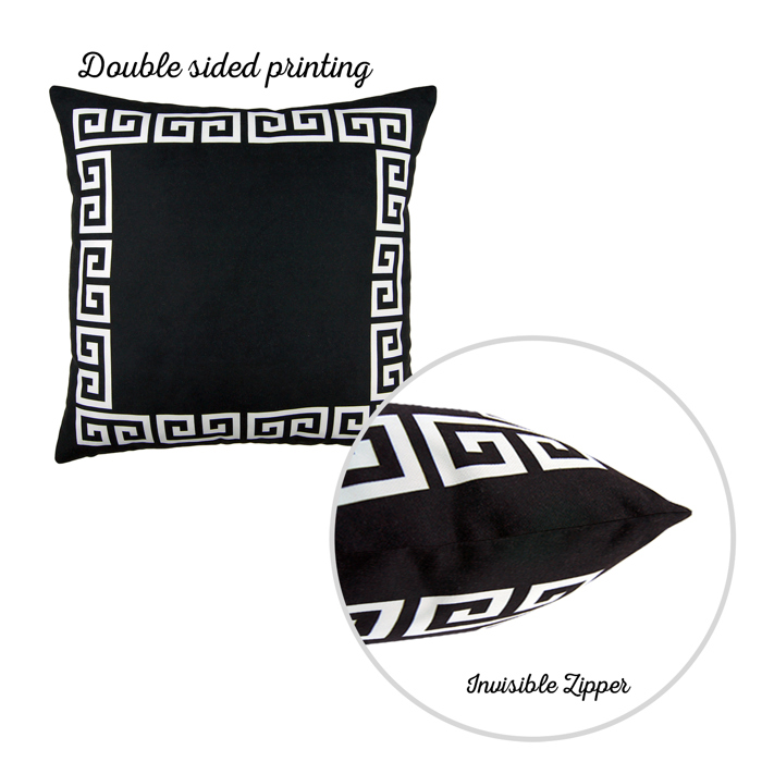 Decorative Throw Pillow Cover Greek Key Square & Lumbar for Couch, Bedding