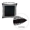 Black, White - 18x18 4-piece Decorative Throw Pillow Cover Greek Key Square & Lumbar for Couch, Bedding