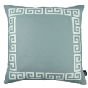 Gray, White - 18x18 Single Decorative Throw Pillow Cover Greek Key Square & Lumbar for Couch, Bedding